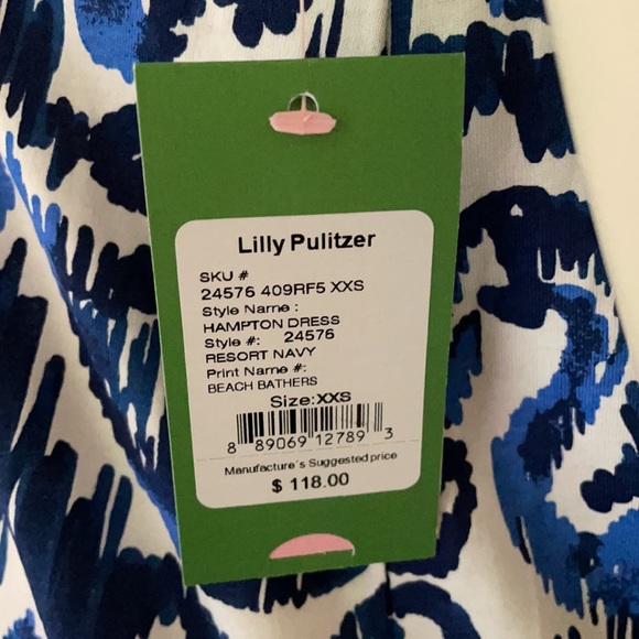 NWT LILLY PULITZER Hampton Dress in Resort navy - Picture 7 of 8